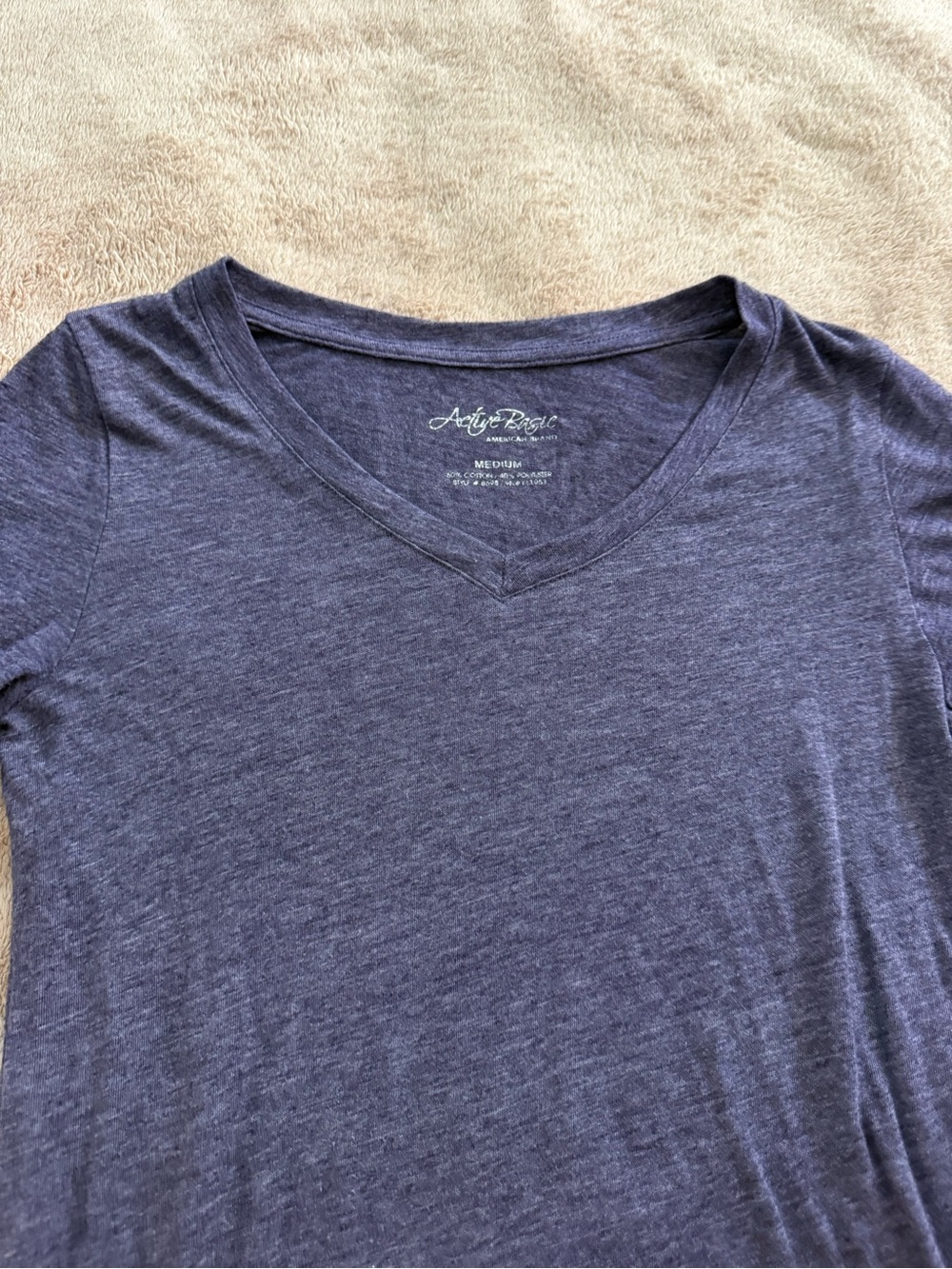 Active Basic Purple Long Sleeve V-Neck Top - Picture 4 of 5